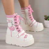 Thick Bottom Boots 2025 New Punk Locomotive Mid Boots Girl Cute Spice Girl