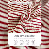 Zingj Neckline T-Shirt Female Summer 2024 Square Collar Design Sense Niche Stripe Short Sleeve Low Collar Slim Slim Knit