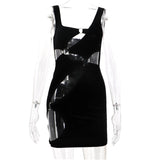 Summer Fashion Night Club Hollow Out Package Hip Wrap Dress Women's Sexy Outfits Black Backless Sleeveless Bodycon