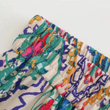 New Bohemian Vintage Floral Print Women Shorts Casual Elastic Waist Summer Holiday