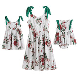 Family Matching Clothes Floral Print Bohemian Mother Daughter Sling Vest Beach Dresses Mommy and Me Matching
