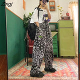 Leg Pants Women Harajuku Chic High Waist Trendy BF Style Teens Unisex Trousers Preppy Print Casual Schoolgirls