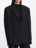 Goods Personality Breasted Splicing Small Suit 2025 Spring New Fashion Design Sense Loose Versatile Suit Jacket