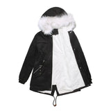 Winter Jacket Women Parka Fashion Long Coat Wool Liner Hooded Parkas Slim With Fur Collar Warm Snow Wear Padded Clothes