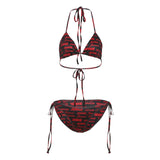 2025 Summer New Women's Clothing Jennie The Same Sexy Hottie Hanging Neck Bikini