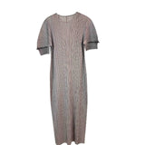 Folds 2025 New High-Grade Solid-Colored Round Collar Folded Dress Loose Fashion Comfortable Casual
