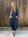 Explosion. Women's Casual Cotton Set Long-Sleeved Round Collar Trousers Casual