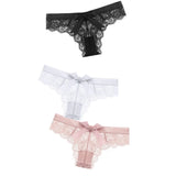 Sexy String Lace Underwear Women Back Bow Panties Women G String T-back Thong Transparent Lingerie Cute