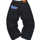 New High Street Hip-Hop Tide Card Star Letter Printed Jeans Men's Straight Tube Leisure Wide