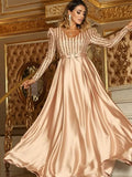 Prom Party Night Maxi Swing Dresses Women Elegant Luxury Female V-neck Cocktail Clothes Quinceanera Formal Club