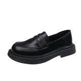 Zingj 2023 New Flat One Foot Pedal Happy Shoes British Wind Small Leather Shoes Female Cute Retro Jk Women's Shoes-Outfit