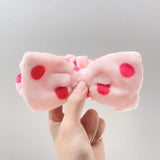 Leopard Soft Bow Wash Face Headbands For Women Girls make Up Coral Fleece Hairbands Hair Holder Headwear Hair