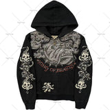Skull Hoodie Y2k Vintage Gothic Autumn And Winter Hip Hop Long-Sleeved Coat Loose Hooded