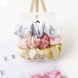 Set Scrunchies Hair Ring Candy Color Hair Ties Rope Autumn Winter Women Ponytail Hair Accessories 4-6Pcs Girls Hairbands