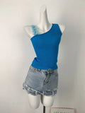 Zingj Color Lemon Yellow Vest Female Dopamine Wear With Stereo Flower Sling Handmade Hook Flower Diagonal Shoulder
