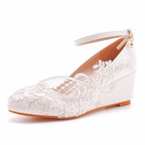 Cm Low Slope Hedley Slime High Heels Women's Shoes Slopes And Casual Shallow Buckle Round-Headed Single Shoes Bridal