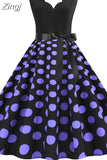 Dot Summer Dress Women Pinup Elegant Vintage Party Dress Casual Office Tank Sleevelss A Line