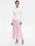 Satin Floral Midi Skirt- Outfit