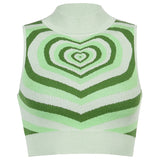 Tank Tops 2021 Plaid Printed Y2K Knitted Summer Harajuku Vintage Crop Tee Streetwear Aesthetic Cute Shirts