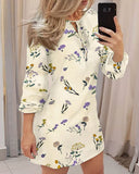 Bandage Hollow Out Women Dress Package Hip Ladies Mini Dress Print 2020 Fahsion Bohemia O Neck Long Sleeve Spring