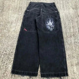 Zingj Year's Hot Classic Retro Y2K Loose Letter Jeans High Street Leisure Punk Style Is Wide. 211-1-Outfit