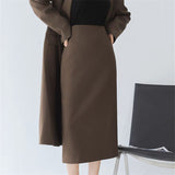 And Long Coffee Dress Women's Summer Open Skirt One High-Waisted Skirt Bag Hip Skirt Suit