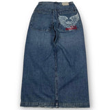 Zingj Year's Hot Classic Retro Y2K Loose Letter Jeans High Street Leisure Punk Style Is Wide. 211-1-Outfit