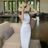 Zingj Photo Royal Sister Goddess Fan Temperament Suit Female Spring And Autumn Shoulder Vest Skirt Suit Women's