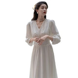 Fairy Morning Dress 2025 New Banquet Engagement French Long Sleeve Certificate Engagement White
