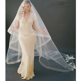 Cheap Wedding Veil Without Comb one layer Bridal Veils Ivory White Champagne