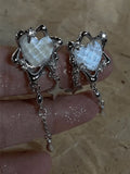 Tassel Star Heart Charm Earrings-Outfit