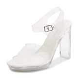 Zingj New Korean Version Of The Runway Show Model Shoes Flat Heel Sexy Black Waterproof Table 11CM High Heel Sandal Female