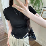 Sense, Shoulder Slimming, Slim, Short-Sleeved T-Shirt Women's Summer 2024 New Fashionable And Fashionable Short-Style
