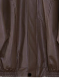 Spring Autumn Oversized Retro Black Brown Leather Jacket Women Zipper Long Sleeve Loose Casual Cool Korean Clothes