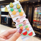 New Girls Cute Cartoon Fruits Elastic Hair Bands Kids Ponytail Holder Scrunchie Rubber Band Fashion Hair