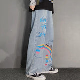 graffiti Vintage Jeans Women's loose couple pants 2022 street style Harajuku punk jeans women's street high waist