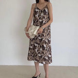 2021 Sexy printing sundress womens camisole midi dress seyx sleeveless vestidos summer