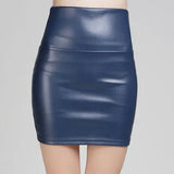 Skirts Women Pencil Skirt Pu Leather High Waist Party Female Sexy Short Woman Bodycon Saias Feminina 20 Candy Colors