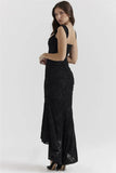 Lace Textured Strap Wrap Midi Dress-Outfit