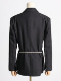 2025 New Niche Design Sense Loose Suit Coat Fashion Women Small Waist Belt