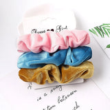 Set Scrunchies Hair Ring Candy Color Hair Ties Rope Autumn Winter Women Ponytail Hair Accessories 4-6Pcs Girls Hairbands
