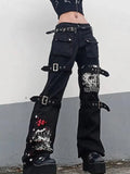 Goth metal buckle pocket cargo pants- Outfit