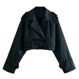 2025 Spring New Women's Clothing With Belted Long-Sleeved Casual Windwear