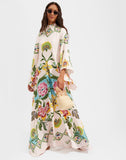 Summer Printed Seven-Sleeve Collared