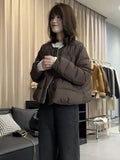 Round Collar Contracted White Duck Down Short Down Jacket Female Winter New Small Loose Show Thin And Thick Warm Coat-Outfit