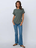 Summer Blouse Women's Short-Sleeved Shirt Casual Round-Neck Short-Sleeved