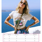 Geometry Graphic Cotton T-shirt Women Summer Round Neck Vintage Tee Shirt Tops 2021 Femme Casual Streetwear Tshirt