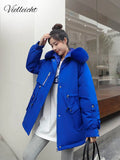 2022 New Women's Winter Jacket Hooded Short Thick Warm Cotton Padded Jackets Parkas Woman Candy Color Winter