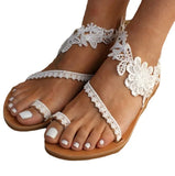 Roman Sandals Women's Round-Headed Toe Flowers Flat Heel Low-Heeled Women's Sandals Women's Shoes In The Autumn Of