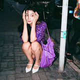 Zingj Mengling With The Same 2023 Shoes Fairy Shoes With Skirt Rich Daughter Shoes Wedge Heel White Single Shoe Pointed Maggie